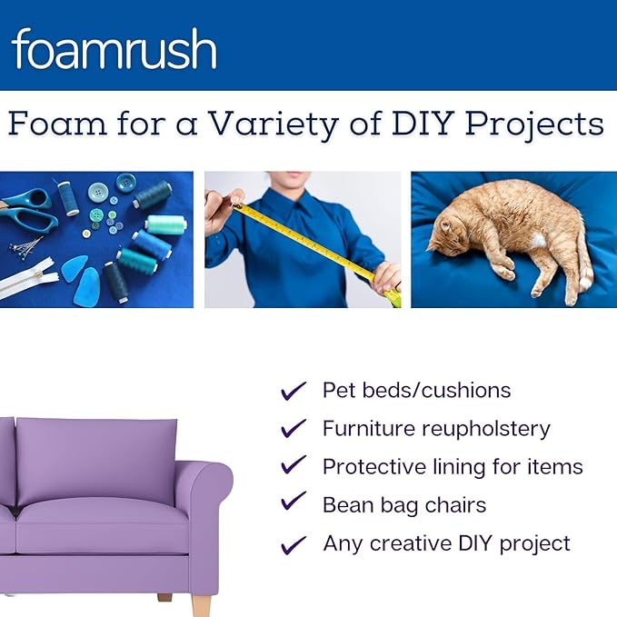 FoamRush 10" x 24" x 24" Charcoal High Density Upholstery Foam Cushion (Upholstery Sheet, Foam Padding, Seat Replacement, Chair Cushion Replacement, Square Foam, Wheelchair Seat Cushion) Made in USA