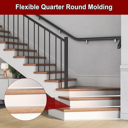 uxcell 157 Inch Flexible Quarter Round Molding Silicone Peel and Stick Trim Self Adhesive Shower Water Barrier for Corner Decor Bathroom Kitchen, Gray