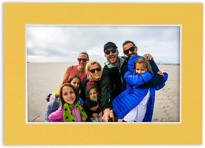 Poster Palooza 8.5x11 Mat Bevel Cut for 7x9 Photos - Acid Free Chamois Yellow Precut Matboard - For Pictures, Photos, Framing - 4-ply Thickness