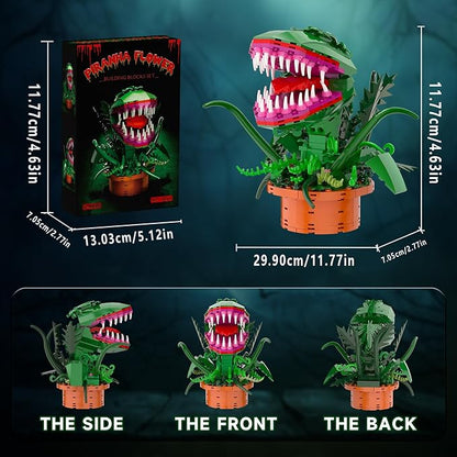 Audrey 2 Cannibal Flower Building Block Set, Little Shop of Horrors Piranha Plant with Openable Mouth Toy Collection, Great Birthday, Christmas, Halloween, for Kids 6+, TV Fans (342 PCS)