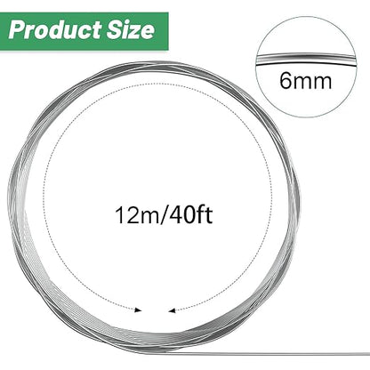 Pelopy Aluminum Wire 1/4 Inch Diameter Metal Wire 40 ft Armature Bendable Armature for Sculpting Dolls Floral Jewelry Making Weaving DIY Crafts, Silver