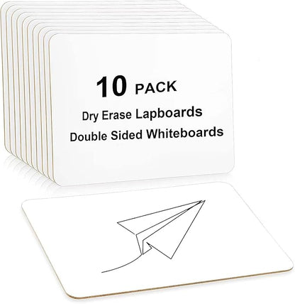 10 Pack Dry Erase Boards, Double-Sided Small White Board for Classroom Student, 9"x12" Portable Dry Erase Board Bulk, Mini Whiteboard for Teacher Classroom Supplies