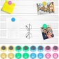 Wukong 6 Pack | 30x3cm(11.81 x 1.18) Magnetic Stainless White Boards Strips, Adhesive Backing Bulletin Bar Board, Memo Board with 16Pcs Colorful Magnets for Office, Home, Photo Wall, Documents