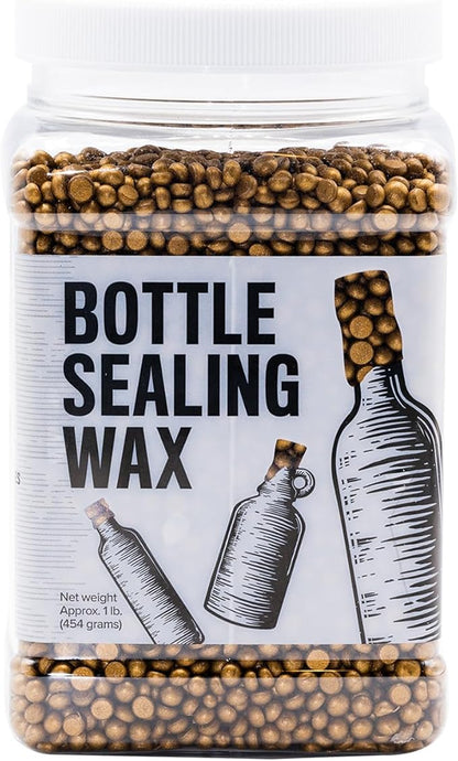 Blended Waxes, Inc. Bottle Sealing Wax, Pastille Wax Seal Beads For Wine, Beer, and Liquor Bottle Sealing, Seals Between 25-30 Bottles, 1 lb, Bronze Metallic