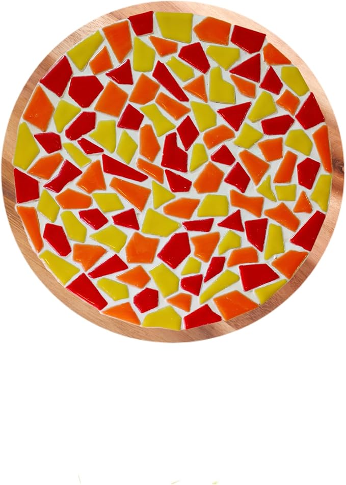Ceramic Mosaic Tiles for Crafts & Art Projects 200 Grams Vibrant Colors Pieces Fit Together Like a Puzzle Endless Creative Ideas for Mosaic Art DIY Hobbies Small Sizes (Red Orange Yellow)