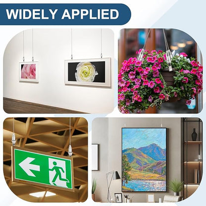 uxcell 2Pcs Picture Hanging Wire Kit, 0.5 m x 1.5 mm Heavy Duty Picture Hangers Adjustable Wire Rope with S-Hooks and Loop, Load 35kg/77.1 lbs for Hanging Mirrors Light Lamp Artwork