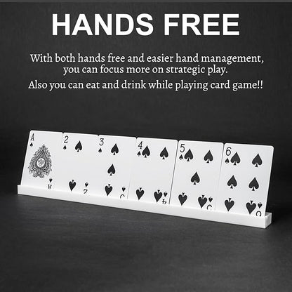 Playing Card Holders 13.4 Inches White Acrylic Solid Card Holder for Playing Card Games (4 pcs., White)