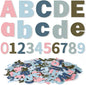 Breling 310 Pieces Felt Bulletin Board Letters Sticker with Number, 2" Bulk Self Adhesive ABC Upper Lowercase Sticky Letter for Christmas Gift Poster Bulletin Board Classroom(Dark Color)