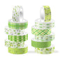 12 Rolls Greenery Washi Tape, Martini Bow Lemon Masking Tape, Checkered Martini Glass Decorative Sticker for Summer Party Afternoon Tea Scrapbook Journal DIY Craft Gift Wraps 16.4FT