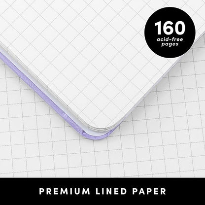 PAPERAGE Graph Paper Spiral Notebook & Journal, (Navy), 160 Pages, Medium 5.5 inches x 8 inches - 100 GSM Thick Graphing Paper, Hardcover, Double-Wire Grid Spiral Notebook