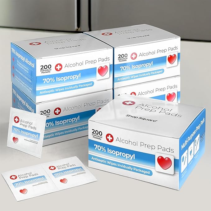 Alcohol Prep Pads - 70% Isopropyl Alcohol Wipes, 1000 Pack Individually Wrapped Alcohol Pads Bulk - Great for Home, Medical and First Aid Kits