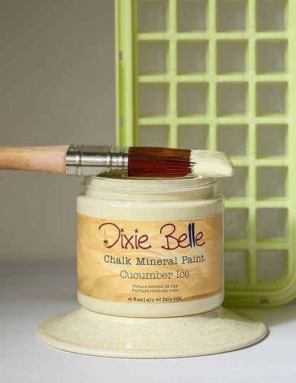 Dixie Belle Paint Company Chalk Finish Furniture Paint - Cucumber Ice (16oz) - Matte Subtle Green Chic Chalk Mineral DIY Furniture Paint