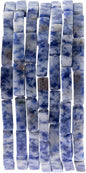 Natural Blue Sodalite Rectangle Tube Beads 4x13mm 38cm/str Loose Semi Gemstone Stone Beads for Making Bracelets Necklace Earrings