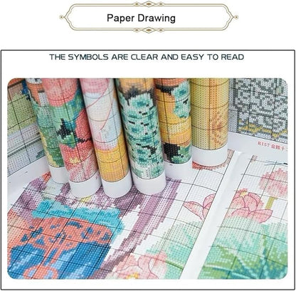 Threadhaven Cross-Stitch Kit 14CT Aida Counted Embroidery Complete Set with Fabric, Threads, Needles & Chart-Premium Beautiful Girls Design for Adults & Beginners- Lilac Spirit 13.4''×13.4''
