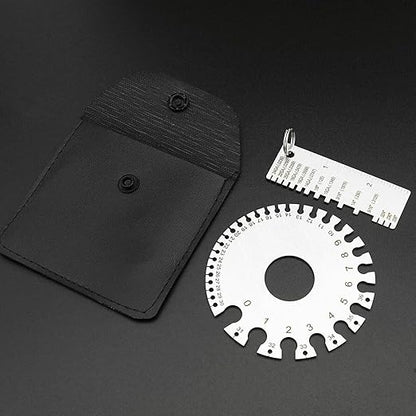 ZeeDix 4 Pcs Stainless Steel Metal Sheets Welding Thickness Gauge- Wire Gauge Measurement Tool, Standard Dual-Sided Round Wire Cable Sheet Gage and Wire Welding Material Thickness Gauge