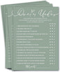 Bridal Shower Games Cards, Guess Over or Under, 25 Guests, Engagement Party Wedding Games, Minimalist Green Wedding Party Supplies - C13, Blue