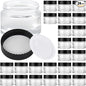 Glass Jars with Lids,Eco-Friendly Cosmetic Containers with Airtight Black Lids & Liners, Multi-Color Options for Cream, Lotion, Body Butter, DIY Skincare Travel Jars (Clear, 2oz)