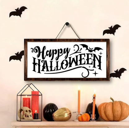 Halloween Stencils for Painting Large Skeleton Welcome Stencil for Porch Sign Reusable Ghost Boo Trick or Treat Templates for Wood Walls Windows Door Mat Fabric Door Hanger