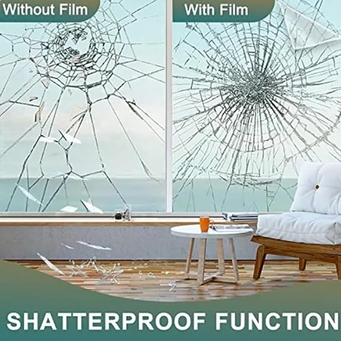 UV 99% VLT 20% Security and Safety 4 Mil Color Window Film Shatterproof Anti Shatter Tempered Glass Film for Home and Office Windows (VLT 20%, 60 in x 100 FT)