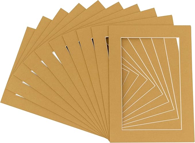 6x8 Mat for 8x10 Frame - Precut Mat Board Acid-Free Show Kit with Backing Board, and Clear Bags Rattan Beige 6x8 Photo Matte Made to Fit a 8x10 Picture Frame Matboard for Framing, Pack of 10 Mats