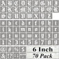 6 Inch Alphabet Letter Stencils for Painting - 70 Pack Old English Letter Stencil Templates with Numbers and Signs for Painting on Wood, Reusable Letters Stencils for Chalkboard Wood Signs & Wall Art