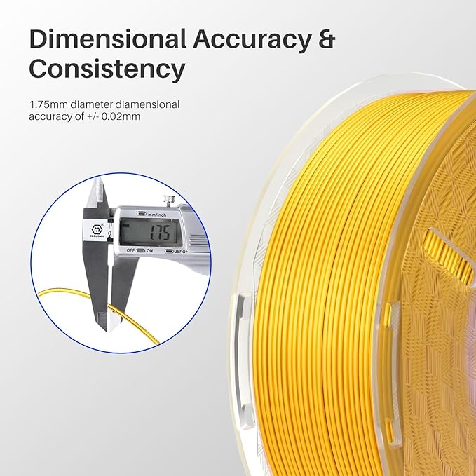 ELEGOO Silk PLA Filament 1.75mm Gold & Silver Grey 2KG, 3D Printer Filament Dimensional Accuracy +/- 0.02mm, 2 Pack 1kg Spool(2.2lbs) 3D Printing Filament Fits for Most FDM 3D Printers