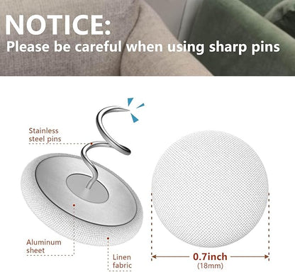 Linen Fabric-Covered Twist Pins - 8 Colors Upholstery Pins & Bed Skirt Pins -Used to Secure Sofa Cushion, Armrest Covers, Furniture & Bed Skir (12, Middle Gray)