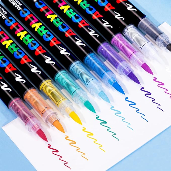 Guangna Acrylic Paint Markers,168 Colors with Direct-Liquid Ink Control System, Professional-Grade Paint Pen for Rock Painting, Canvas, Glass, Plastic, Fabric & Creative Crafts