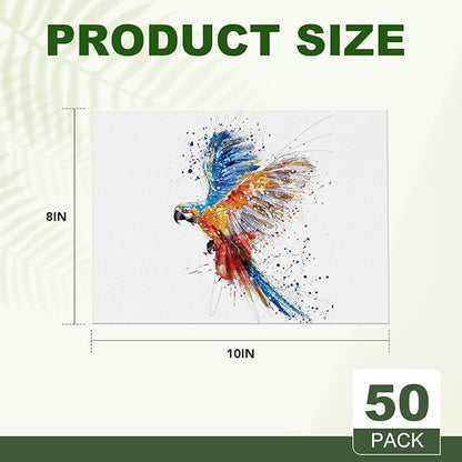 ESRICH 8x10 Canvas for Painting, 8x10 Inch Value Pack of 50, Canvas Boards for Painting, Painting Canvas for Adult & Kids-Cotton Primed Blank Canvas Panels for Oil, Watercolor, Acrylic, Tempera.
