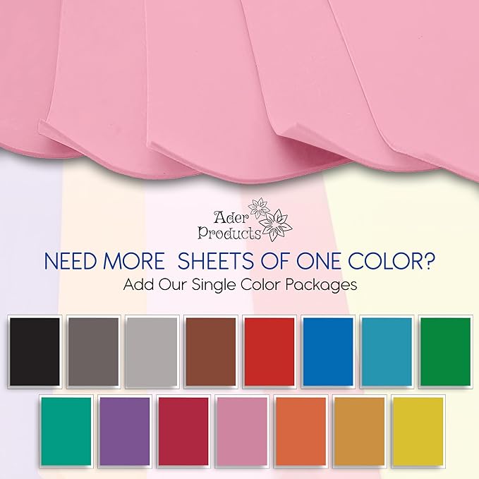 Pink EVA Foam Sheets for Crafts, 9 x 12 Inch, 2mm Thickness – Ideal for DIY Arts and Crafts, Foam Paper for Kids, Cosplay and Costumes - 15 Pack