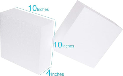 Silverlake 10x10x4 Craft Foam for Styrofoam Block Projects (2-Pack)