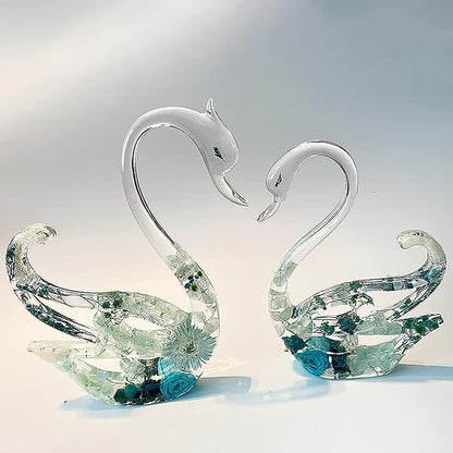 2 Pack Swan Molds Swan Resin Mold - Resin Casting Silicone Molds for Home Decor & Candle Making Wave Spiral Mold
