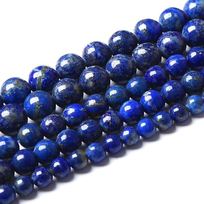 4mm 180PCS AAA+ Natural Lapis Lazuli Gemstone Beads Round Loose Stone Beads for Jewelry Making DIY Bracelets Necklace Earrings 32" 2 Strands