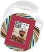Mat Board Center, Pack of 25, 8x10 for 5x7 Mix Color Picture Mat Sets - Acid Free, 4-ply Thickness, Bevel Pre-Cut White Core - Includes Backing Boards and Clear Bags - for Pictures, Photos, Framing