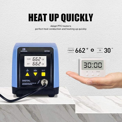 Soldering Iron Station Kit - 110V 60W Digital LED Soldering Station Temperature Adjustable 10 Minute Sleep Function Welding Tools for DIY Hobbyist/Professional Solder Jobs