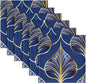 ALAZA Art Deco Floral Royal Blue & Gold Cloth Napkins Set of 4, 20x20 Inch Washable and Reusable Napkin for Decoupage Dinner Party Everyday Use