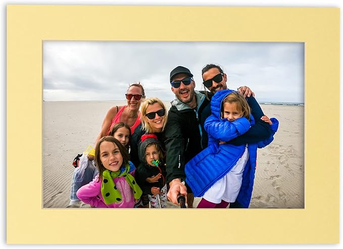 8x10 Mat for 6x8 Photo - Precut Soft Yellow Picture Matboard for Frames Measuring 8 x 10 Inches - Bevel Cut Matte to Display Art Measuring 6 x 8 Inches - Acid Free ONE MAT
