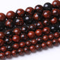 48PCS 8MM Red Black Jasper Stone Beads Energy Healing Beads for DIY Jewelry Bracelet Necklace Making for Jewelry Making 15Inch