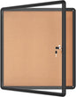 28"x26" Enclosed Bulletin Board, Lockable Weather-Resistant Aluminum Cork Noticeboard for School & Office, Black Frame w/Cork