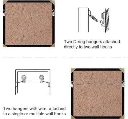 70 Pack D-Ring Steel Picture Hangers Heavy Duty with Screws Picture Frames Double Holes Clasp Picture Hang Solutions, for Hanging Clock Paintings Artwork Picture Frame Hook Photos Mirrors