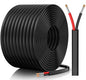 18 Gauge Wire, 18 AWG 2 Conductor Electrical Wire, Flexible/Oxygen-Free Tinned Copper/Stranded PVC 18/2 Cord for Automotive, Marine, LED Strips, Solar, RV, Lighting (100FT)