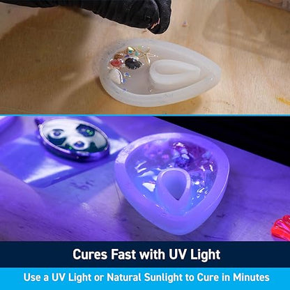 TotalBoat 200g UV Cure Clear Acrylic Resin Kit with UV Flashlight for DIY Jewelry Making, Crafts, and Protective Coatings