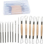 Artzuvs 14Pcs Ceramic Pottery Clay Ribbon Sculpting Tools Kit Wire Texture and Needle Detail Tool with Plastic Box for Carving, Modeling,Sculpture,Trimming