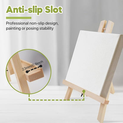 CONDA 6 Pack 11.8" Tabletop Easel, Portable A-Frame Tripod Tabletop Easel Set for Painting Party & Displaying Canvases, Photos, Display Tripod Holder Stand for Students Kids Beginners