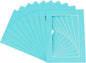 Pack of Ten Acid Free 11x14 Mats Bevel Cut for 8.5x11 Photos - Aquamarine Blue Precut Matboards With Backing Boards and Self Seal Photo Mat Bags For Pictures, Photos, Framing - 4-ply Thickness