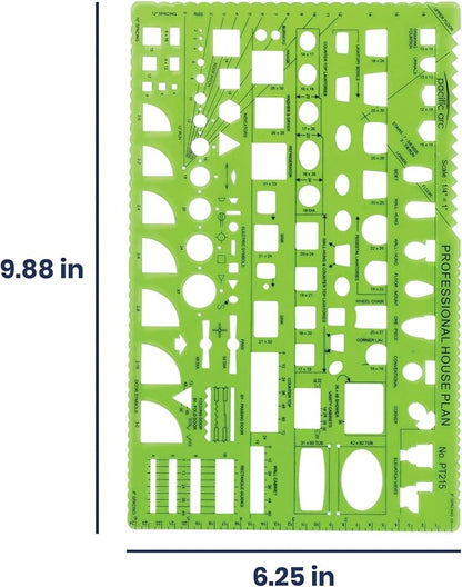 Pacific Arc Professional House Plan Template Guide, with Doors, Appliances, Plumbing Fixtures
