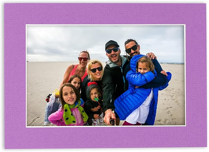 5x7 Mat for 8.5x11 Frame - Precut Mat Board Acid-Free Show Kit with Backing Board, and Clear Bags Dark Purple 5x7 Photo Matte Made to Fit a 8.5x11 Picture Frame Matboard for Framing, Pack of 100 Mats