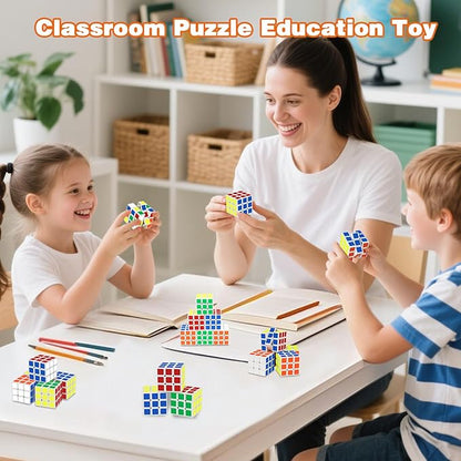 Mini Cube Puzzle Party Favors for Kids: 28 Pack 1.18in 3x3 Magic Cube School Rewards & Classroom Prize for Students - Birthday Valentines Easter Stress Relief Toys Goody Bag Filler Gifts