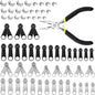 Glarks 85pcs #3#5#8 Zipper Repair Kits Includes 39pcs Metal Zipper 30pcs U Shape Top Stops 15pcs Bottom Stoppers with 1pcs Sharp-Nosed Pliers, Zipper Sliders Zipper Pull Replacement Zip Fixer Part