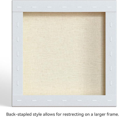 PHOENIX 12x12 Inch 2 Pack Gallery Canvas - 1.5 in Thick Square Canvases for Painting - Deep Edge 100% Cotton 11 Oz. Gesso Primed White Blank Professional Canvas Oil & Acrylic Paints